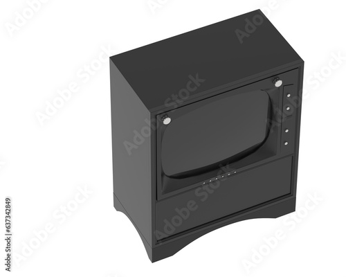 Old tv isolated on transparent background. 3d rendering - illustration