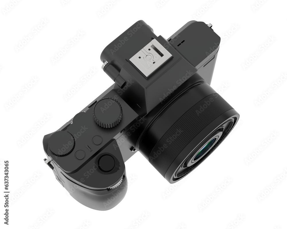 Digital camera isolated on transparent background. 3d rendering - illustration Digital camera isolated on transparent background. 3d rendering - illustration