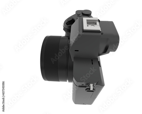 Digital camera isolated on transparent background. 3d rendering - illustration