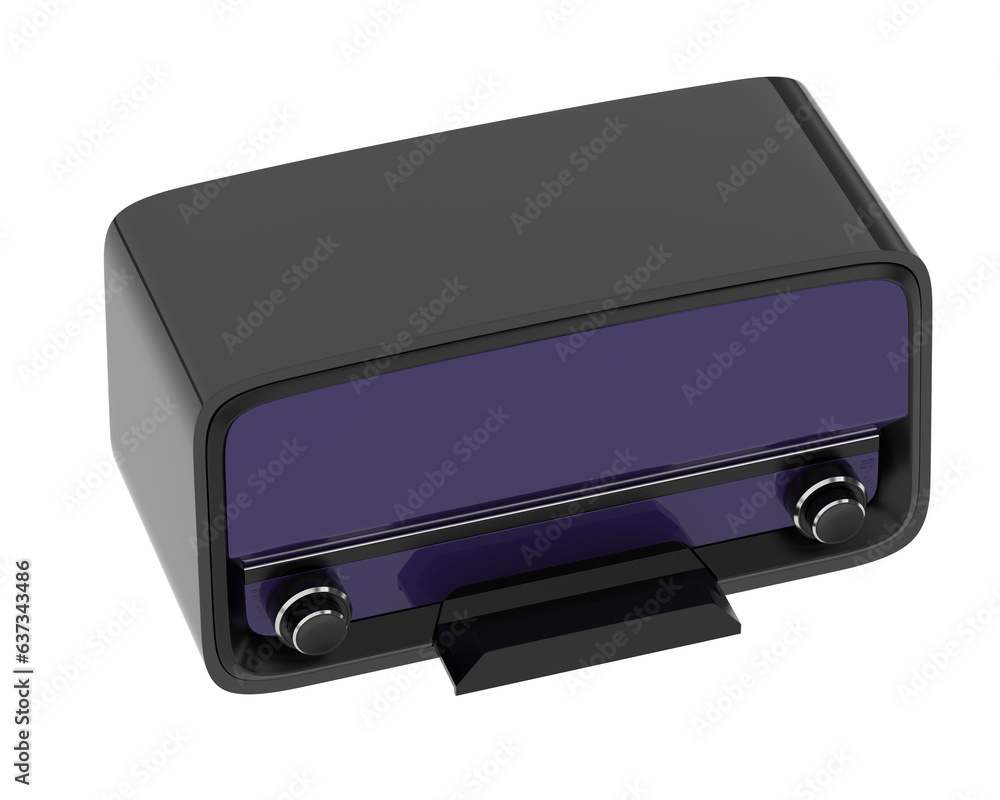 Radio isolated on white background. 3d rendering - illustration Radio isolated on white background. 3d rendering - illustration