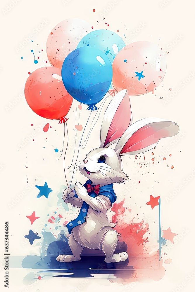 rabbit with balloons rabbit with balloons