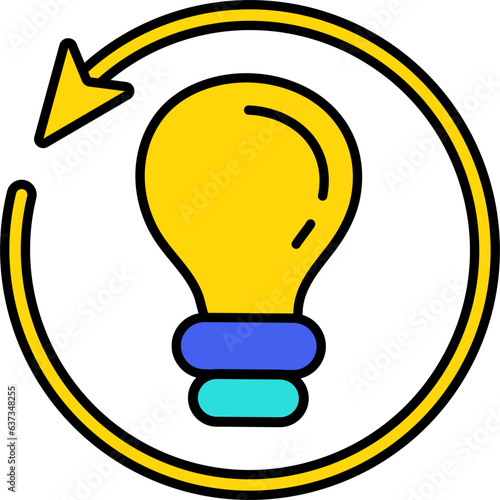 business solution flat line icon