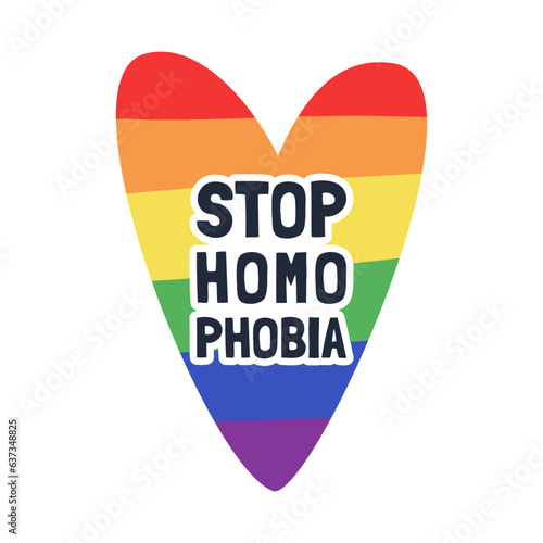 Stop homophobia. Vector illustration for the month of pride. LGBT theme for banner, postcard, social media post.