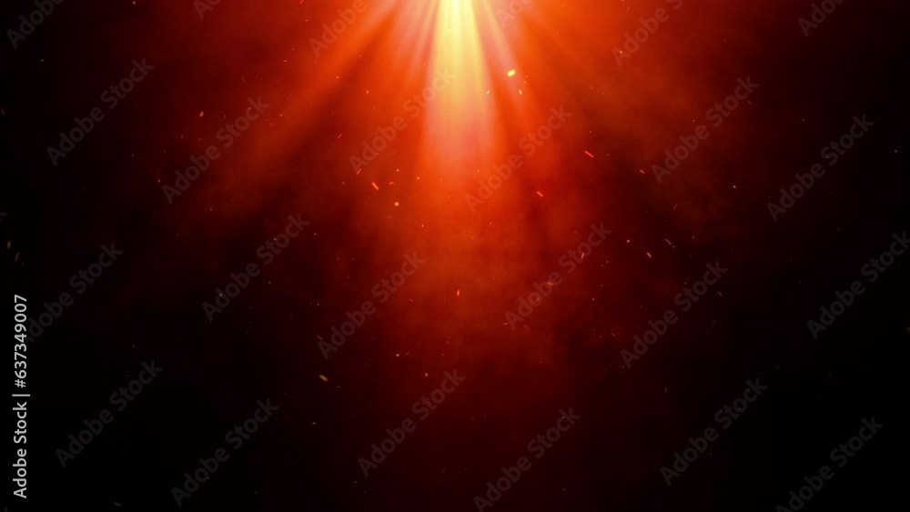 Loop center top red orange optical lens flares light radial shine ray animation art with cloud and glow fire particles abstract background. Lighting lamp rays effect dynamic bright video footage. Loop center top red orange optical lens flares light radial shine ray animation art with cloud and glow fire particles abstract background. Lighting lamp rays effect dynamic bright video footage.