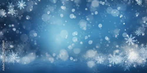 Winter background for banners and as an element to create winter mood. Snow and ice with blurred lights.