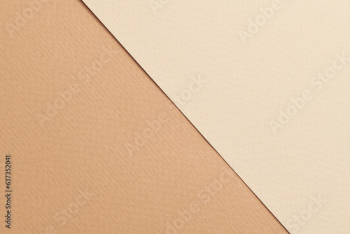 Rough kraft paper background, paper texture different shades of beige. Mockup with copy space for text.