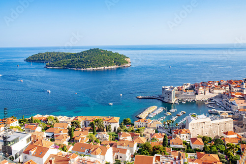 Dubrovnik in adriatic mediterranean sea in south croatia