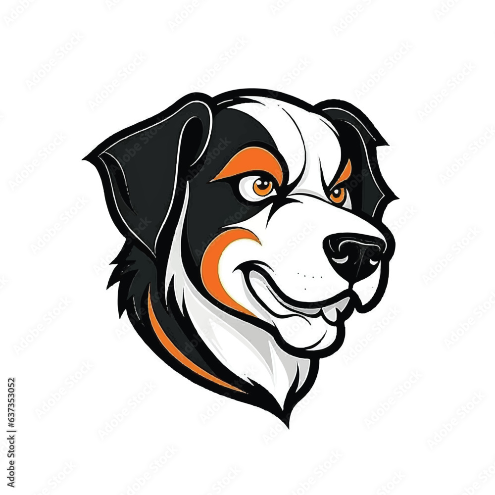 Bold character dog logo vector illustration cartoon