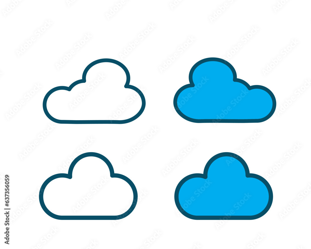 Cloud icon vector logo illustration flat style Cloud icon vector logo illustration flat style