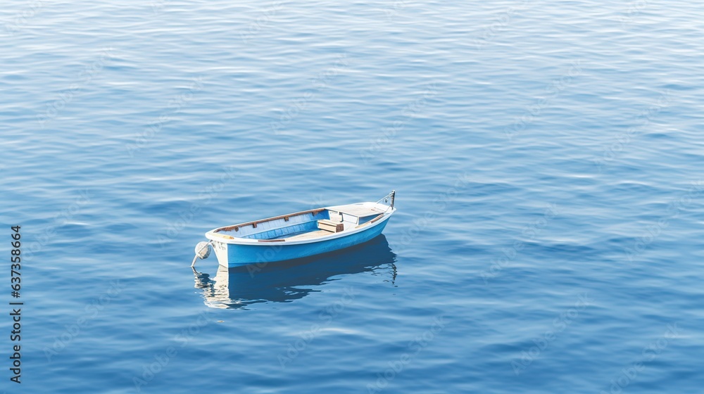 boat on the lake Generative AI, AI Generated boat on the lake Generative AI, AI Generated