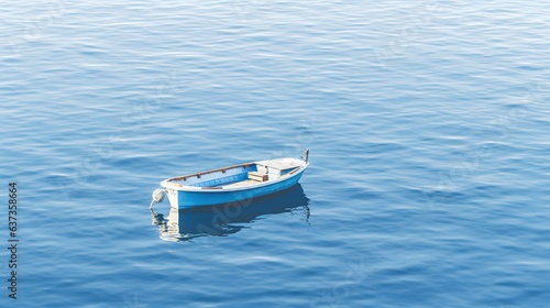 boat on the lake Generative AI, AI Generated © therealnodeshaper