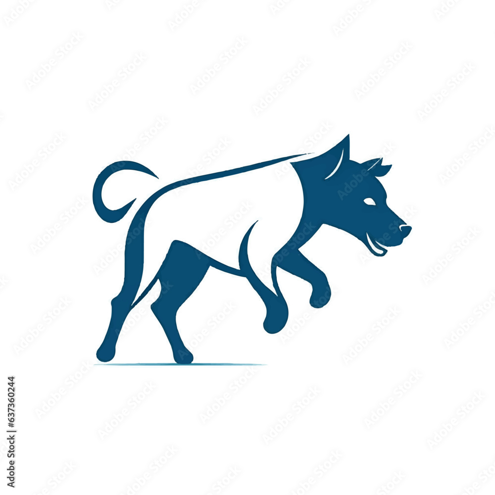 Dynamic dog logo vector illustration character cartoon