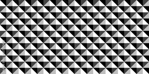 Vector seamless geometric rhombus pattern. Black and white repeatable relief texture. Abstract monochrome background