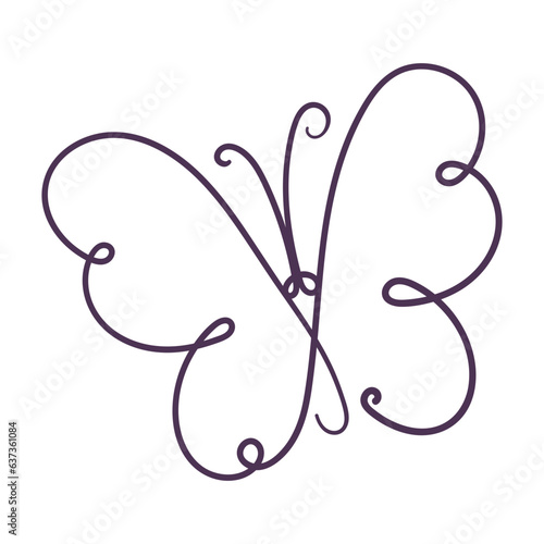 Butterfly hand draw icon illustration