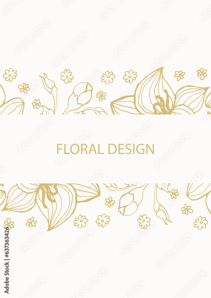 Elegant floral element for design template, place for text. Luxury floral border. Lace decor for birthday and greeting card, wedding invitation,certificate.
