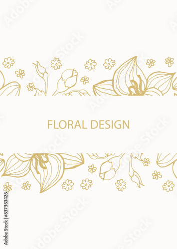 Elegant floral element for design template, place for text. Luxury floral border. Lace decor for birthday and greeting card, wedding invitation,certificate.