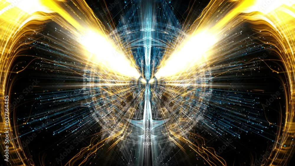 Radiant interstellar hyper gate effect on black motion background VJ Loop