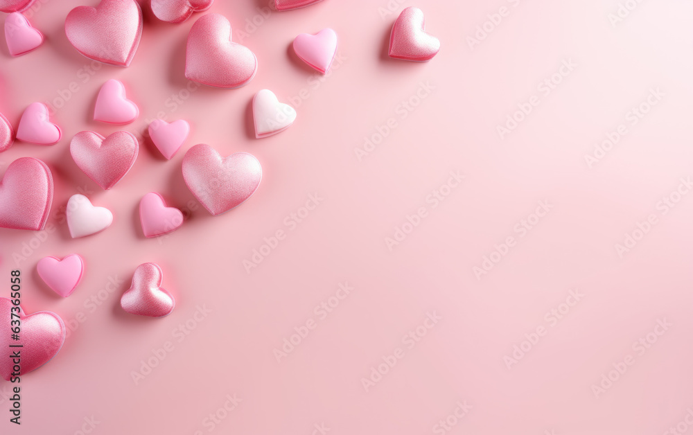Valentine's Day with pink heart shape on pink background 