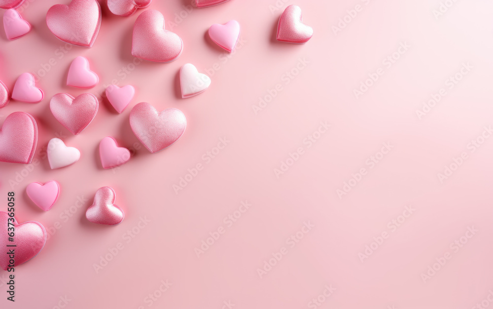 Valentine's Day with pink heart shape on pink background Valentine's Day with pink heart shape on pink background