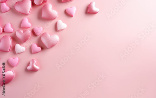 Valentine's Day with pink heart shape on pink background 