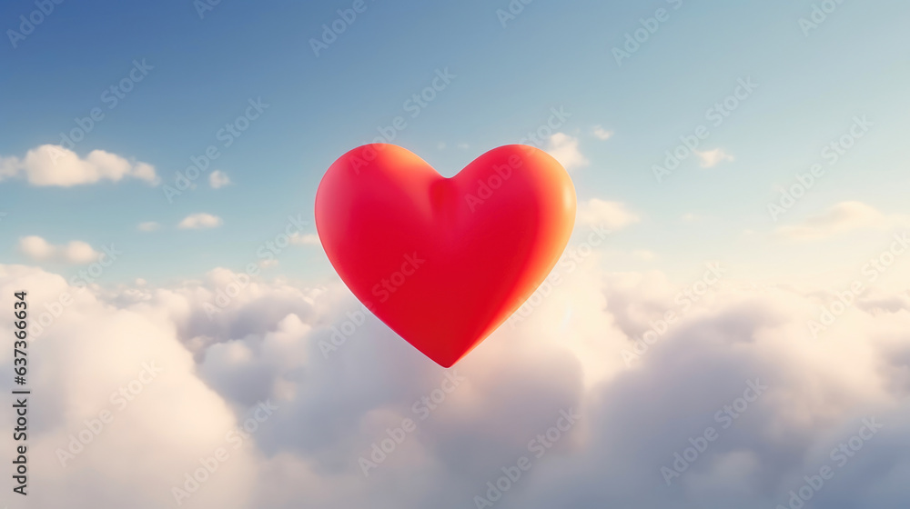 Cloud of Emotions: Red Heart Speaks of Love
