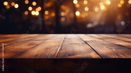 Rustic Wooden Table in Low Light