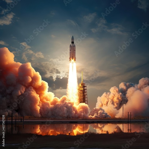 Launch of a large space rocket