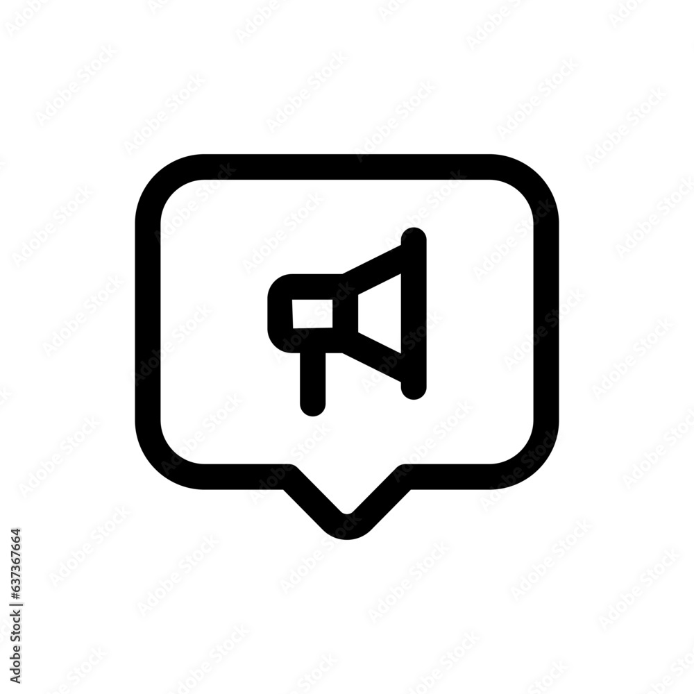 Simple Chat icon combined with megaphone icon. The icon can be used for websites, print templates, presentation templates, illustrations, etc Simple Chat icon combined with megaphone icon. The icon can be used for websites, print templates, presentation templates, illustrations, etc
