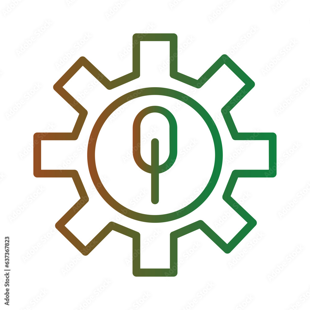 Factory Gear Industry Gradient Icon Factory Gear Industry Gradient Icon