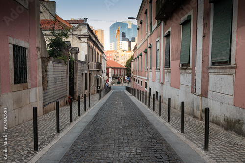 Old cobble street, Lisbon photo