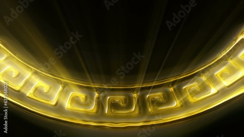 Luminous Grecian meander ornament effect on black motion background VJ Loop photo