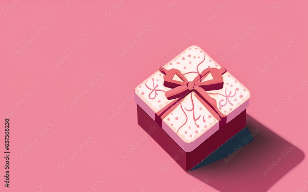 Fototapeta premium ピンクのプレゼントボックス