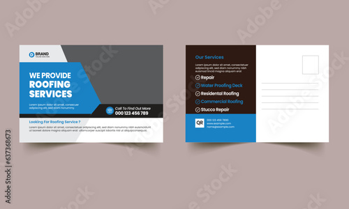 Roofing Postcard Template Design	