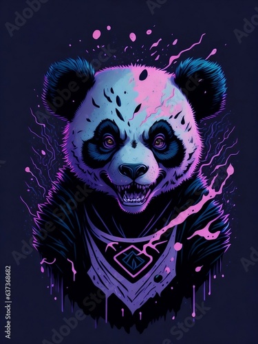 AI generated detailed illustration head of Panda 