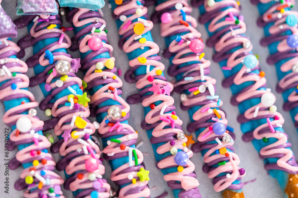 Fototapeta premium Mermaid chocolate pretzel rods