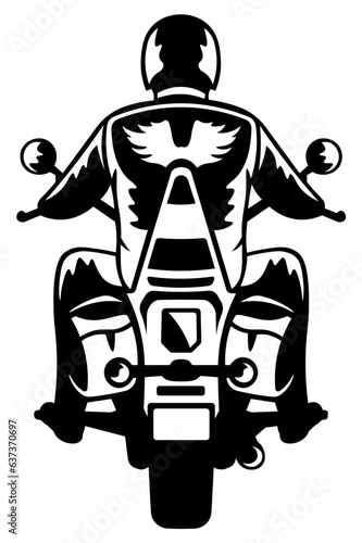 Biker back view SVG, Biker SVG, Motorcycle Rider SVG, Motorbike Clipart