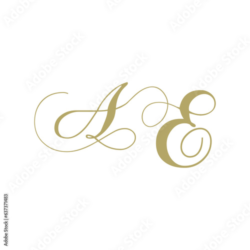 monogram, letter a and letter e