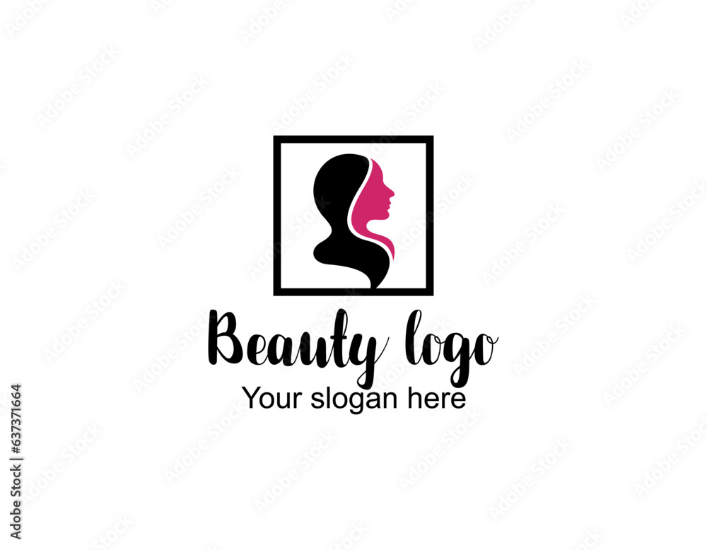 illustration of women long hair style icon, logo women face on white background, vector illustration of women long hair style icon, logo women face on white background, vector