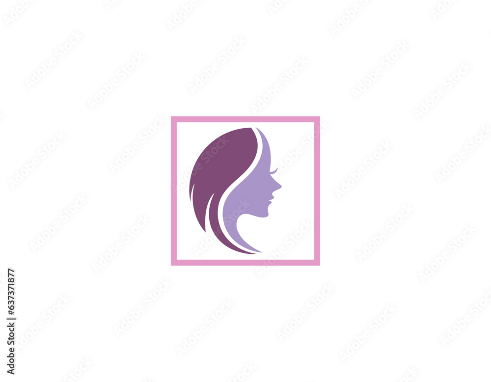 women long hair style icon, logo women face on white background, vector women long hair style icon, logo women face on white background, vector
