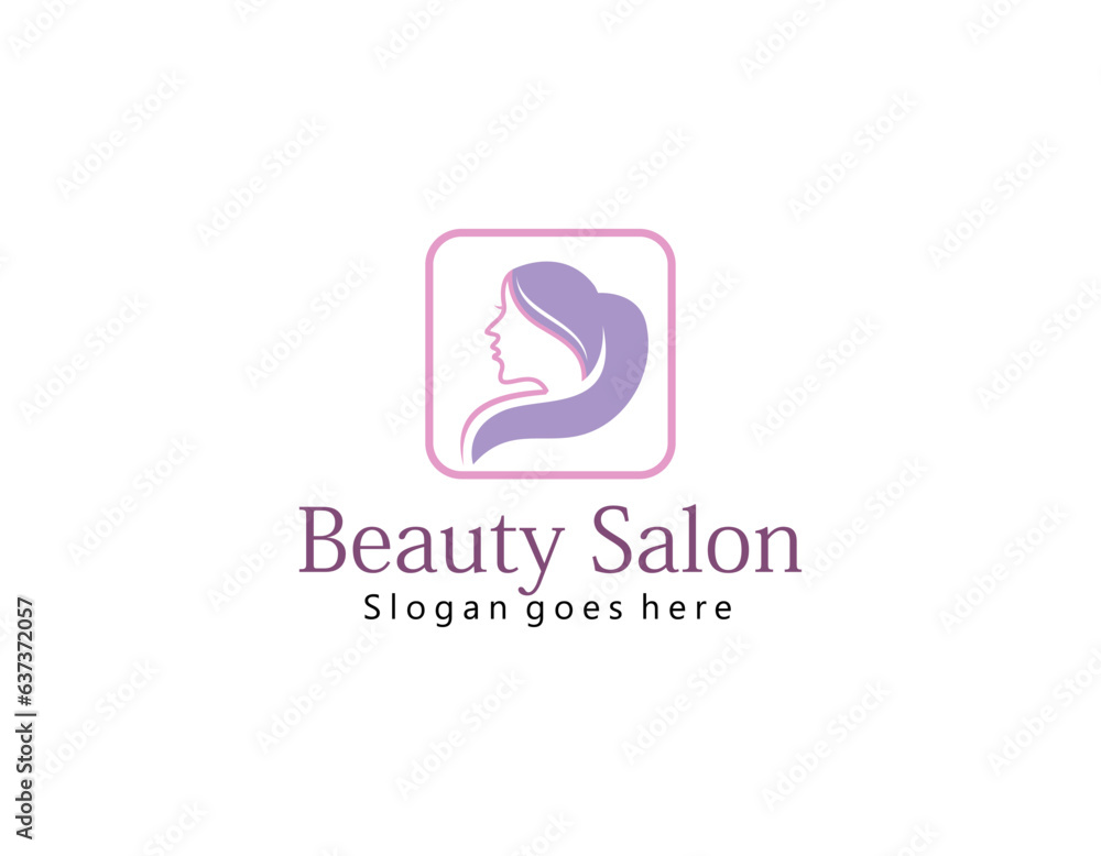 Vector image. Logo for business in the industry of beauty, health, personal hygiene. Beautiful image of a female face. Linear stylized image. Logo of a beauty salon, health industry, makeup artist. Vector image. Logo for business in the industry of beauty, health, personal hygiene. Beautiful image of a female face. Linear stylized image. Logo of a beauty salon, health industry, makeup artist.