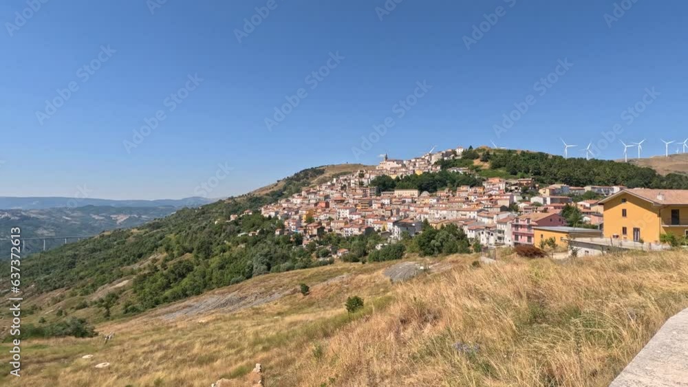 Panoramic view of Castiglione Messer Marino, an old village in the mountains of the Abruzzo region, Italy. Panoramic view of Castiglione Messer Marino, an old village in the mountains of the Abruzzo region, Italy.