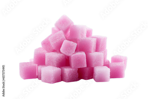 Pink sugar isolated on transparent background photo