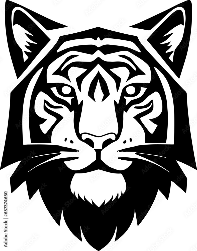 Fototapeta premium simple cool tiger head logo