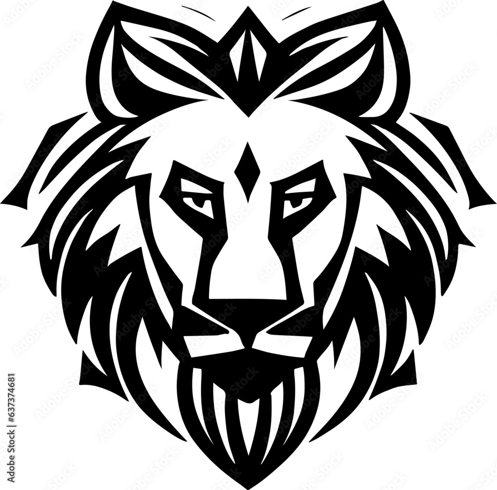 Fototapeta premium Simple cool lion head logo