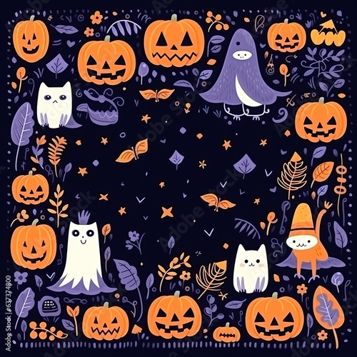 Cute and colorful Whimsical colorful Halloween high quality ai generated image