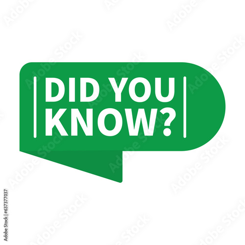 Did You Know In Green Rectangle Rounded Ribbon Shape For Information
