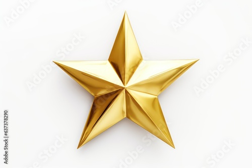 Gold star for Christmas. isolated on white
