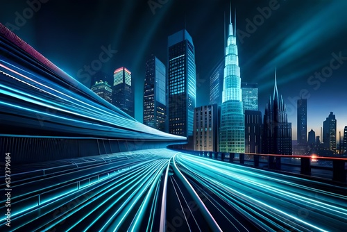 city skyline at night