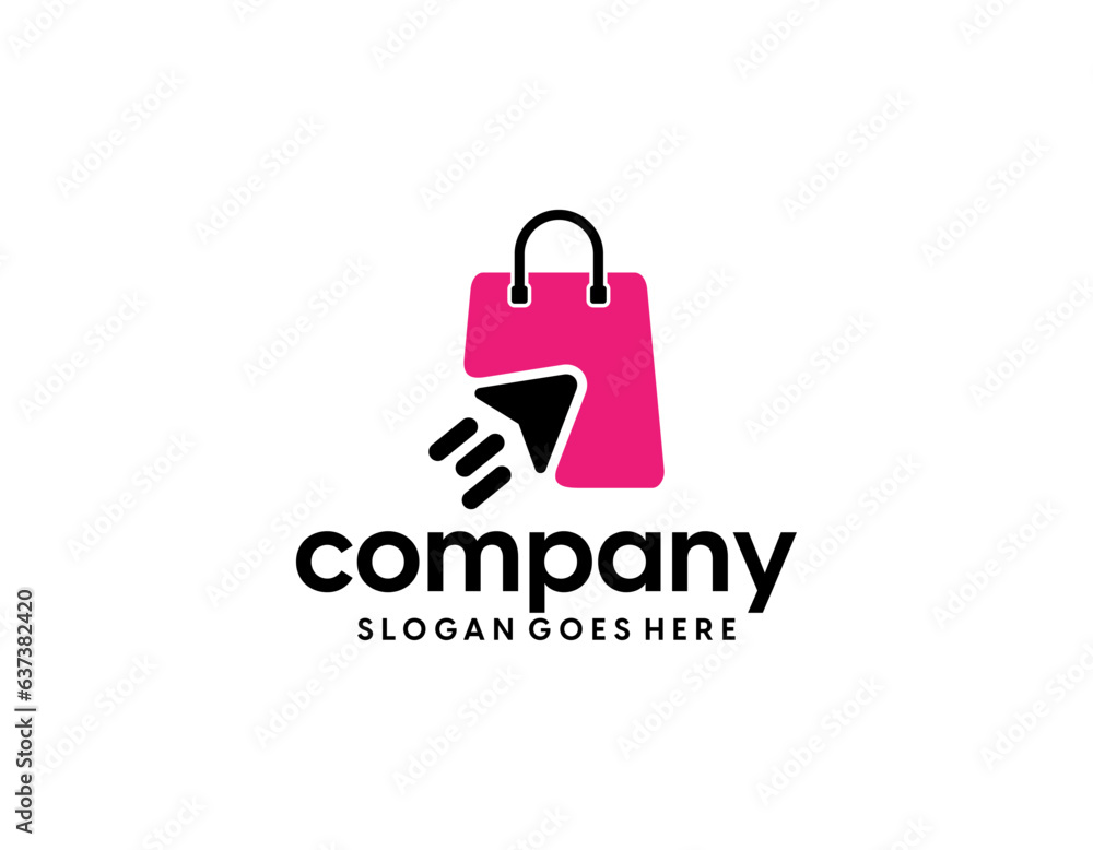 Creative modern abstract eCommerce logo design, colorful gradient online shopping bag logo design template Creative modern abstract eCommerce logo design, colorful gradient online shopping bag logo design template