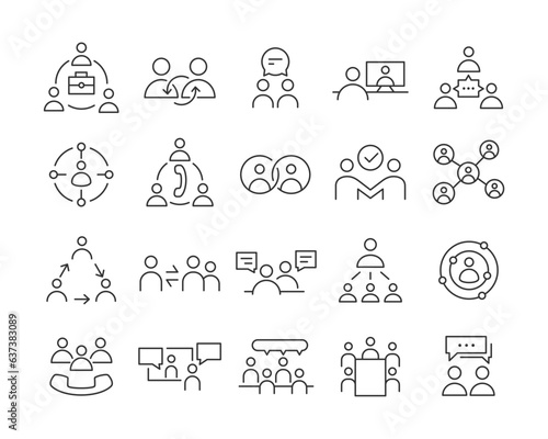 Business Communication Icons - Vector Line. Editable Stroke.